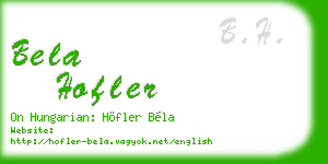 bela hofler business card